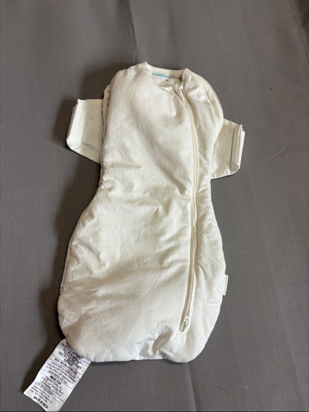 Happiest Baby Cream Sleep Sack with Side Zipper for snoo NWOT SZ M